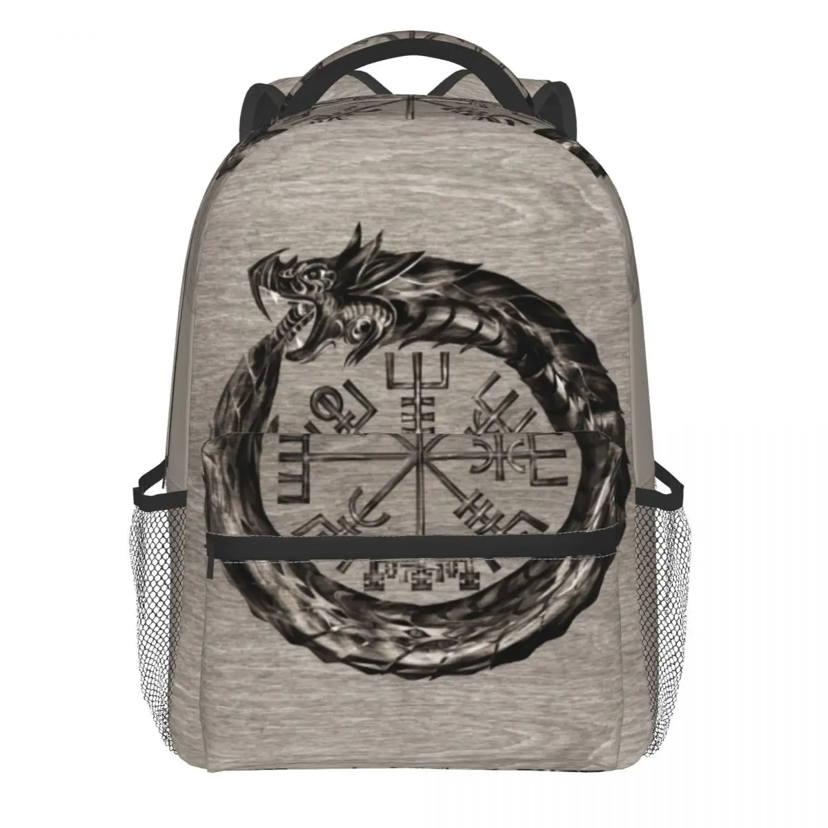 

Ouroboros With Vegvisir Backpack Icelandic Viking Funny Backpacks Unisex Trekking Pattern School Bags High Quality Rucksack