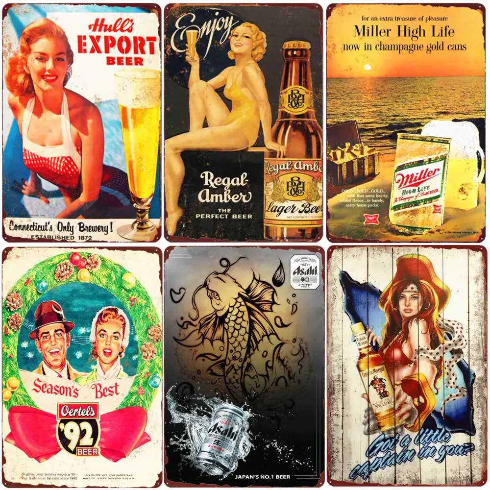 

Corona Extra Plaque Vintage Captain Morgan Metal Sign Beer Brand Wall Decoration Man Cave Tin Poster Whiskey Bar Decor roomdecor