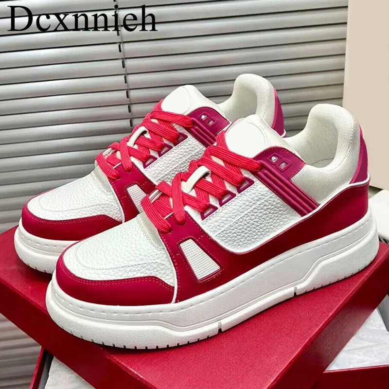 

Кроссовки унисекс из натуральной кожи, на плоской толстой подошве, со шнуровкой