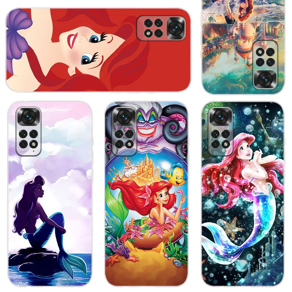 

Silicone Soft Case For Xiaomi Redmi Note 11 10 Lite 9 8 7 6 5 Pro Max 10S 9S 8T 9T Coque 4G Shell 5G Cover The little mermaid