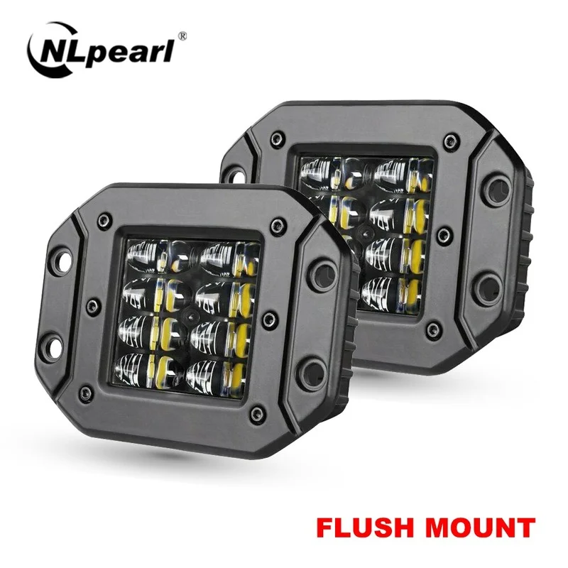 

NLpearl 5" 40W Flush Mount LED Work Light For Tractors boat Auto Off Road 4x4 12V 24V Spotlight LED Light Bar Car Driving Lamp