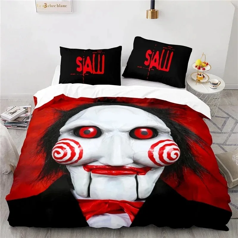 Horror Saw Movie Bedding Set Boys Girls Twin Queen Size Duvet Cover Pillowcase Bed Kids Adult Fashion Home Textileextile