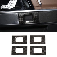 4pcs real carbon fiber car door inner handle bowl frame cover trim stickers for mercedes benz g class 19 20 interior accessories
