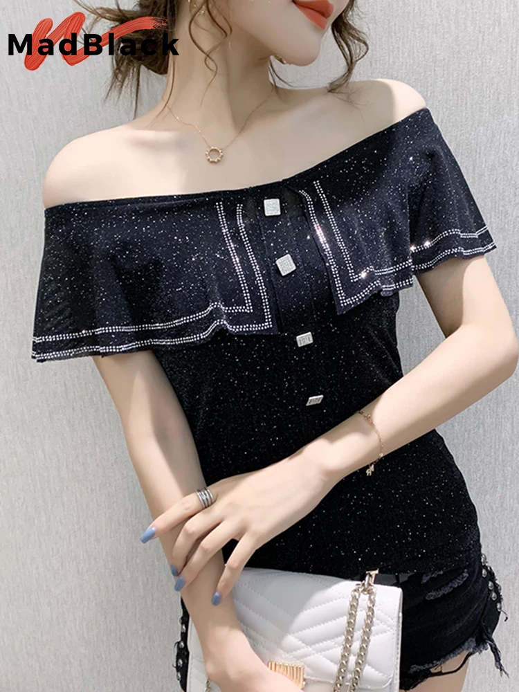 

Женская футболка с коротким рукавом и вырезом-лодочкой, T23006L