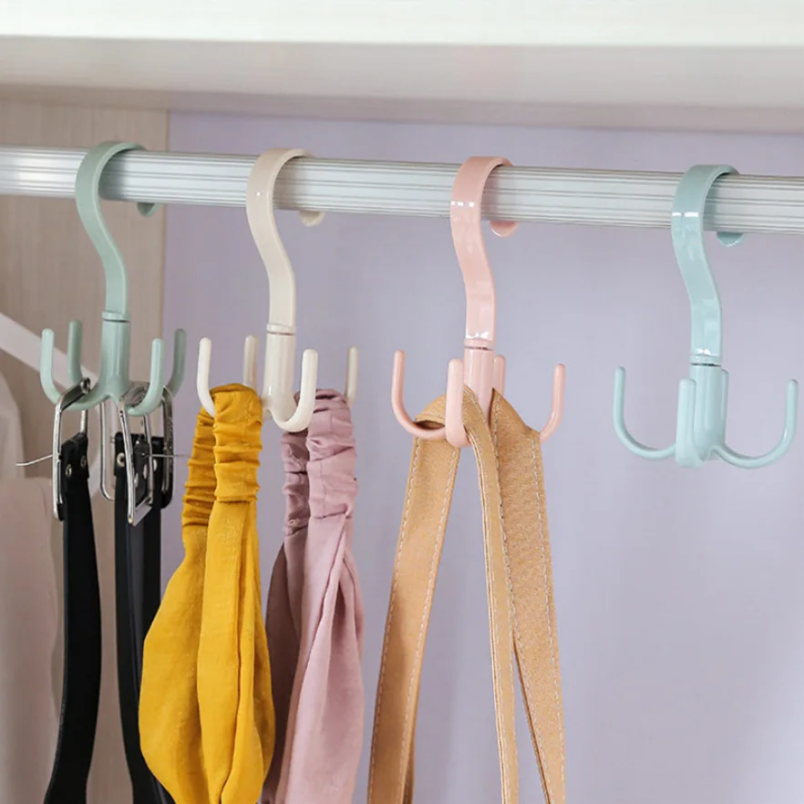

Space Saving Rotated Hanger Hooks Wardrobe Clothes Rack Hanger Organizer Bag Hanger Shoes Belt Scarf Hanging Rack Closet Hanger