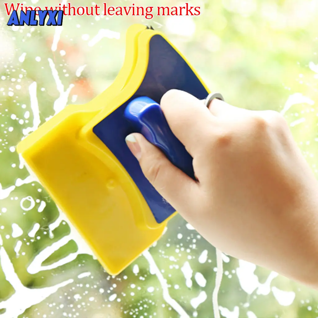 

2022 Magnetic Window Cleaner Glass Brush Tool Double Side Glass Wiper Algae Scraper Brush Pad Household Cleaning Tools