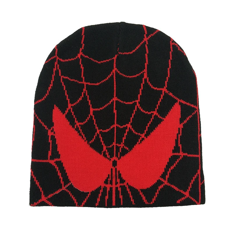 

New Cartoon Spider Embroidered Beanies Hat Men Winter Autunm Warm Knitted Bonnet Cap Soft Wool Skullies Beanies Caps Boys Gifts