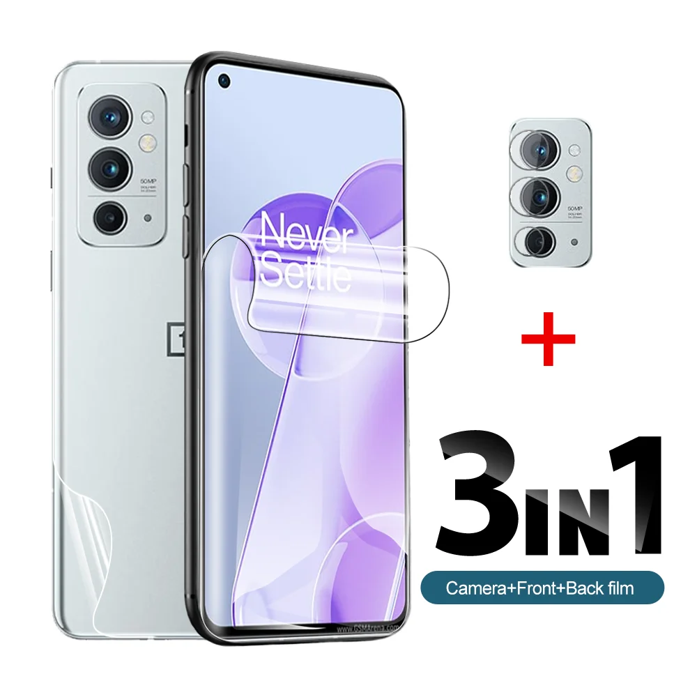 

Гидрогелевая пленка 3 в 1 для Oneplus 9RT 5G, защита для объектива камеры, не стекло One Plus 9 RT Oneplus9RT, задняя крышка телефона, мягкая пленка