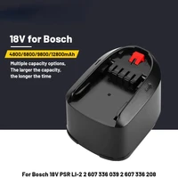100 for bosch 18v 12 8ah li ion battery pba psb psr pst bosch home garden tools only for type c al1830cv al1810cv al1815cv
