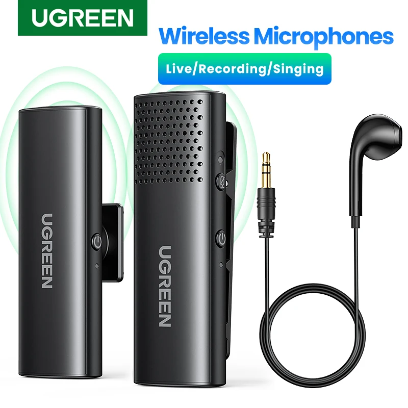 UGREEN Wireless Microphone Lavalier Omni Condenser Mic Noise Reduction
