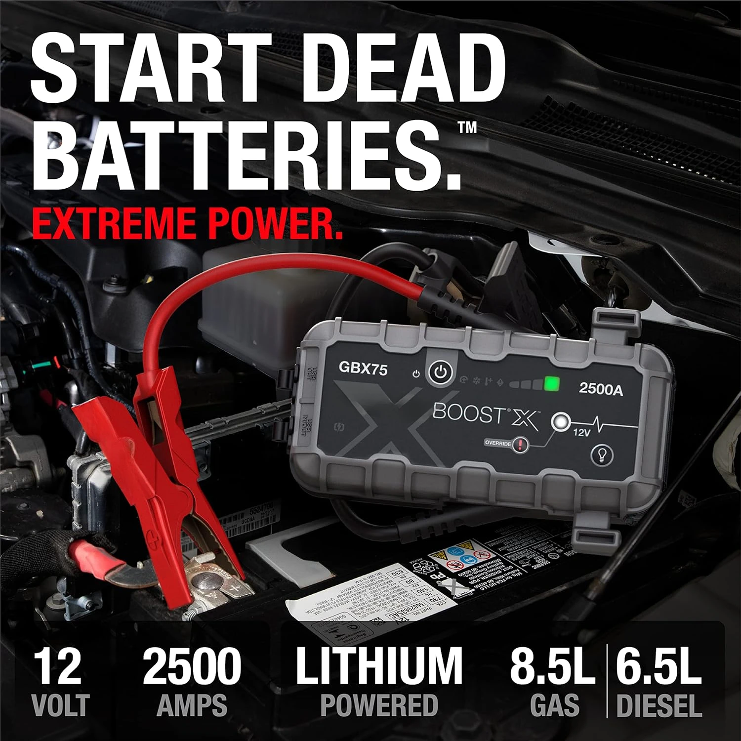 Boost X GBX75 2500A 12V UltraSafe Портативный литиевый стартер усилитель автомобильного