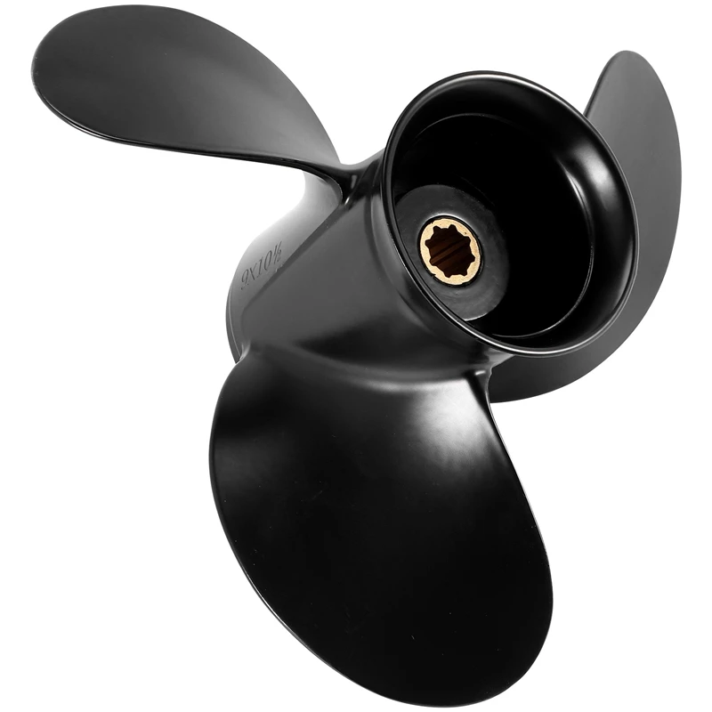 

Aluminum Boat Outboard Propeller 9X10 1/2 8 Spline Tooth 3 Blade Propeller for Mercury 6-15HP 48-828158A12