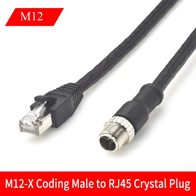 

Соединительный кабель M12 X-type, 8-контактный штекер к RJ45, CAT6a, сетевой шнур, водонепроницаемый M12, 8-контактный X-код, промышленный Ethernet к rj 45 линии