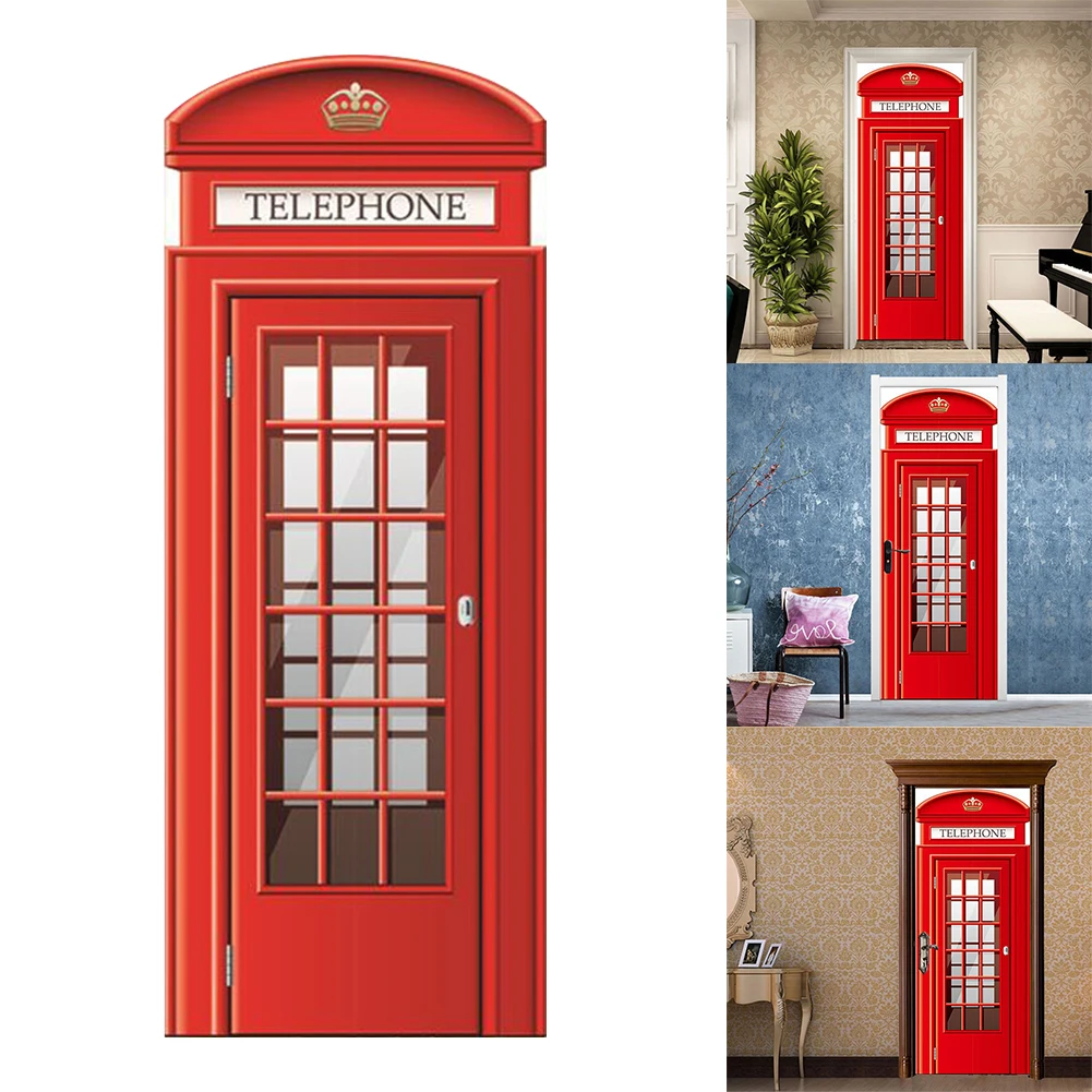 

Fashion 3D Door Stickers Bookcase Mural Wallpaper Self Adhesive Wall Decal PVC Art Living Room Poster DoorPoster Deursticker