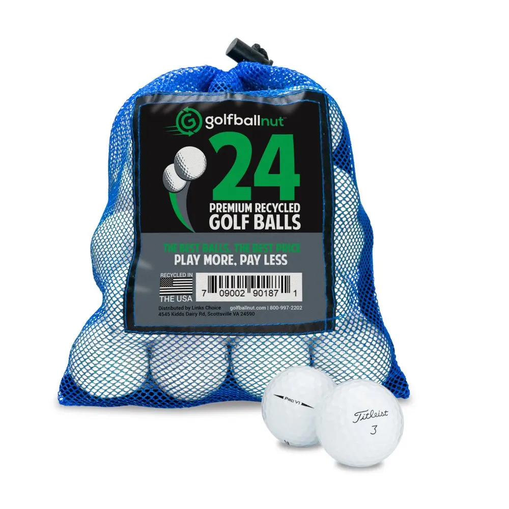 White Pro V1 Mint Used Recycled Golf Balls Mesh Bag Included (24)