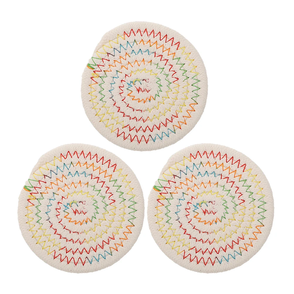 

Coasters Coaster Cotton Woven Cup Macrame Mat Table Drinksabsorbent Coffee Ropepads Braided Housewarming Giftplacemat Tableware