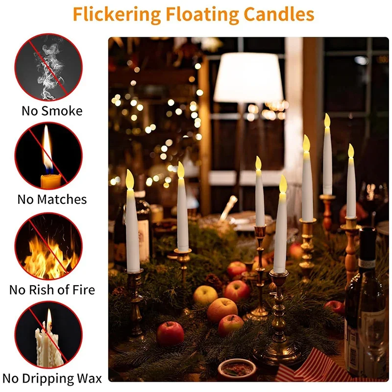 8-24 шт. плавающие свечи волшебная палочка дистанционное мерцание яркий свет яркая
