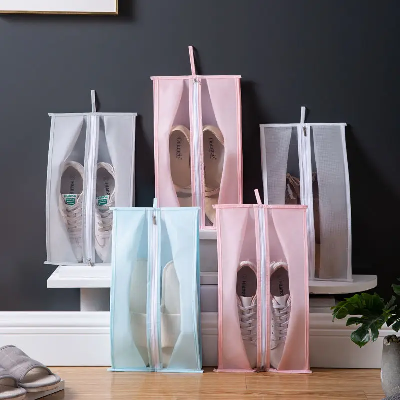 

Shoes Storage Bag Dustproof Moistureproof Bag Zipper Style Dormitory Organizer Bag Travel Storage Bag