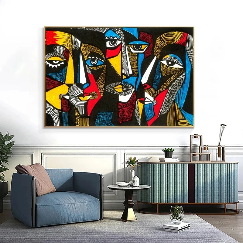 Красочные абстрактные лица Picaso плакат печать современное художественное