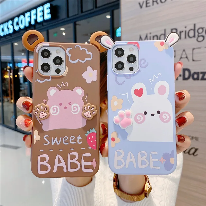 

Силиконовый чехол для Redmi 9 10 Note8 9S 10S 11S Max, милый 3D-чехол с мультяшным медведем для Xiaomi POCO M3 X3 F3 Pro GT