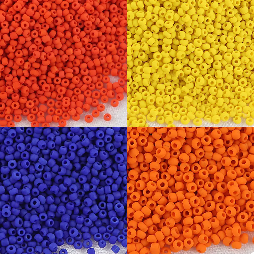 

2mm frosted solid glass millet beads DIY jewelry cross stitch Hand Beaded Bracelet accessories