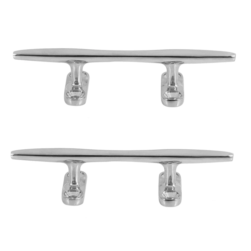 

2X 5 Inch Heavy Duty Base Boat Dock Deck Rope Cleat Marine Bollard Yacht Stainless New