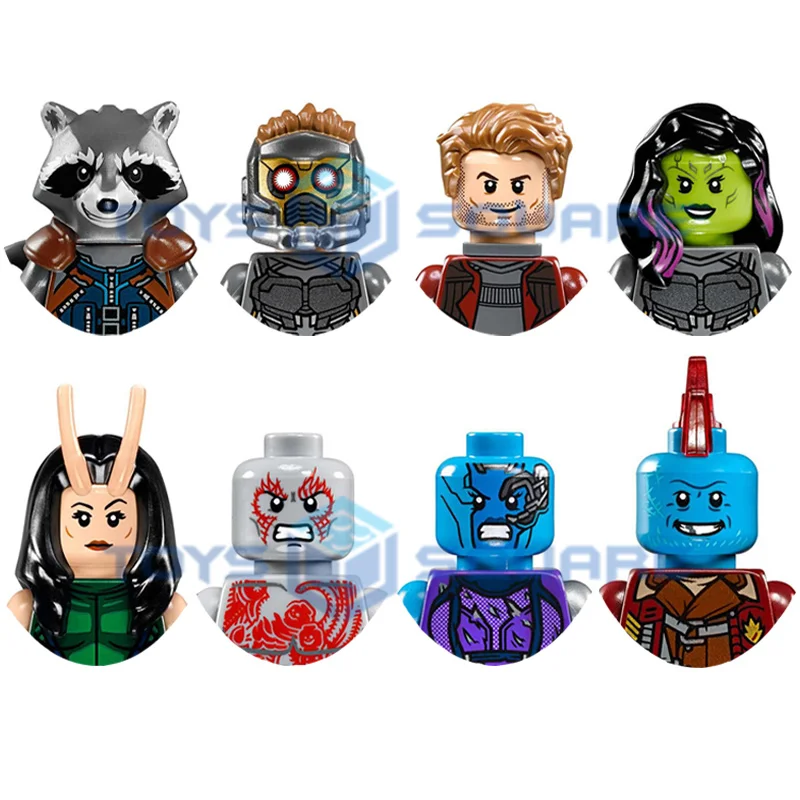Конструктор The енот-ракета Star-Lord Gamora Mantis Drax модель Разрушителя небула Yondu игрушки