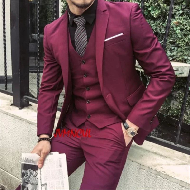 New pattern Men's Jacket Pants Double Breasted Groom Wedding Tuxedo Party Suit For Men Tuxedo Slim Fit Suit Blazer