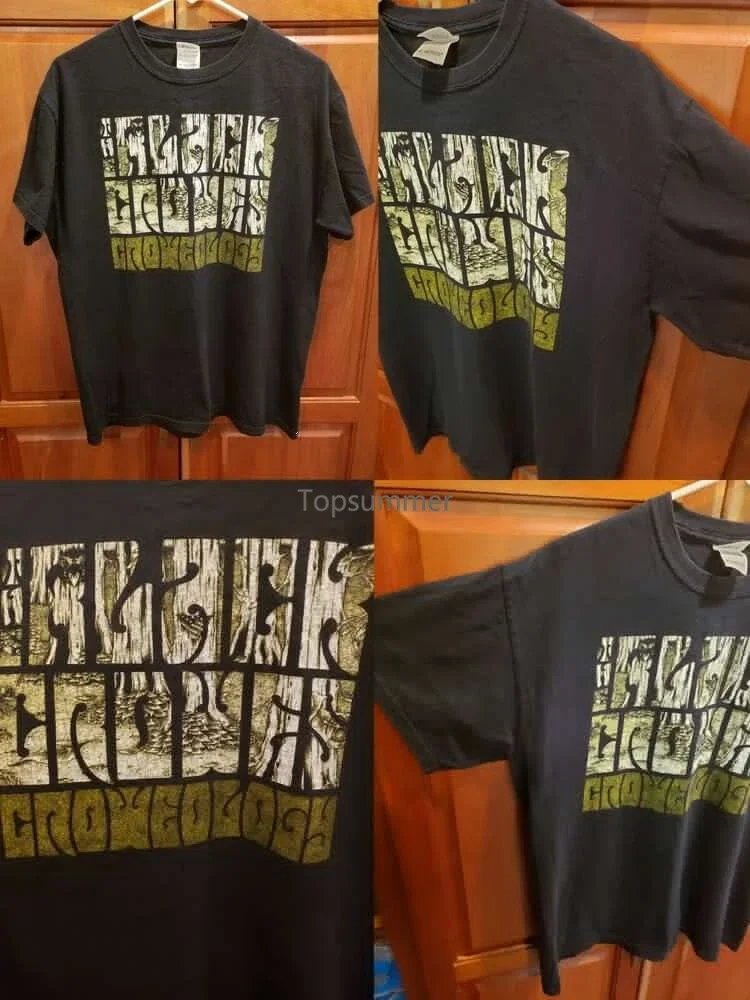 Винтажная футболка в стиле 90-х рок-группы с изображением черных корон, хиппи Джемма