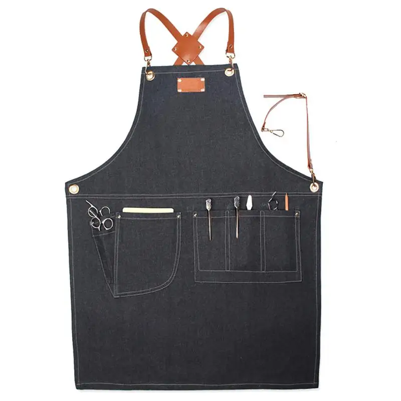 

Denim Apron Barista Apron Kitchen Restaurant Worker Barber Carpenter Florist Apron For Women Men