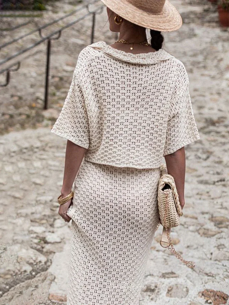 2024 Сексуальная Вязаная пляжная одежда купальник накидки открытый лацканы