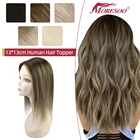 Прямые человеческие волосы Moresoo, машинка, Реми-волосы, зажим для женщин, топпер для красоты, ручная работа, натуральные моно-базовые волосы