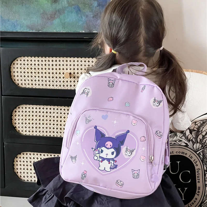 

Kawaii Sanrio Anime Kuromi Hello Kitty Exquisite Cute Cartoon Printed Children's Casual Outdoor Backpack Gifts for Girls
