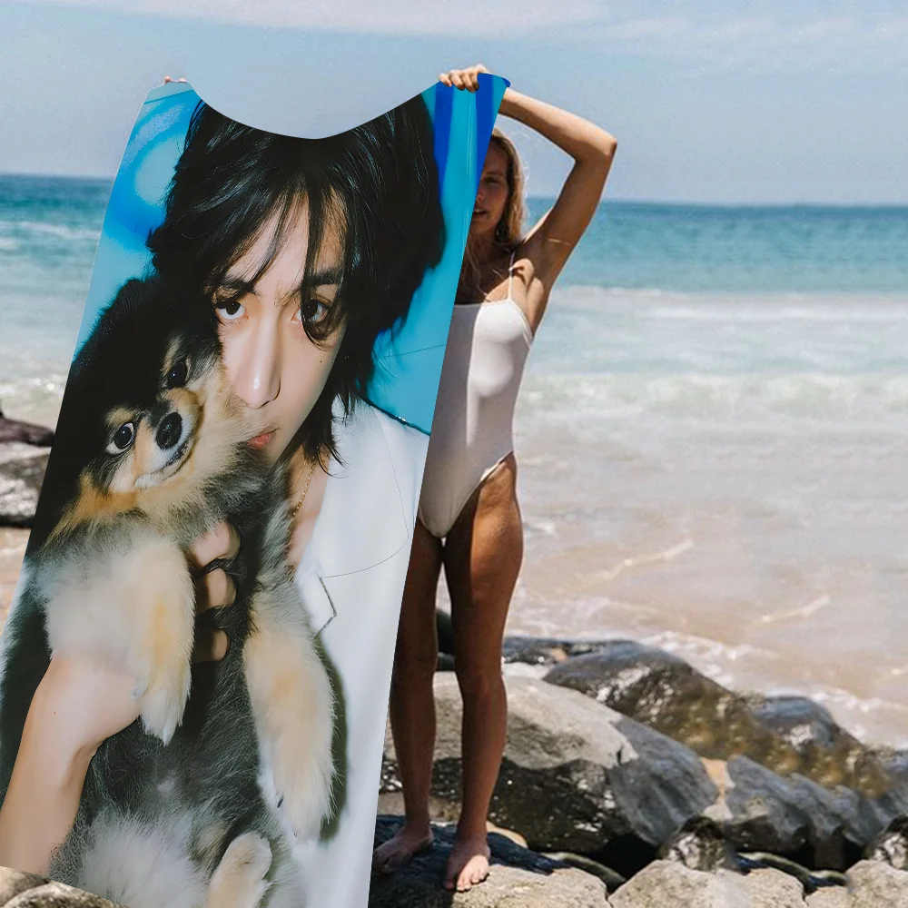 Kpop Kim Tae Hyung V Layover Пляжное Полотенце Из Микрофибры Мягкое Быстросохнущее