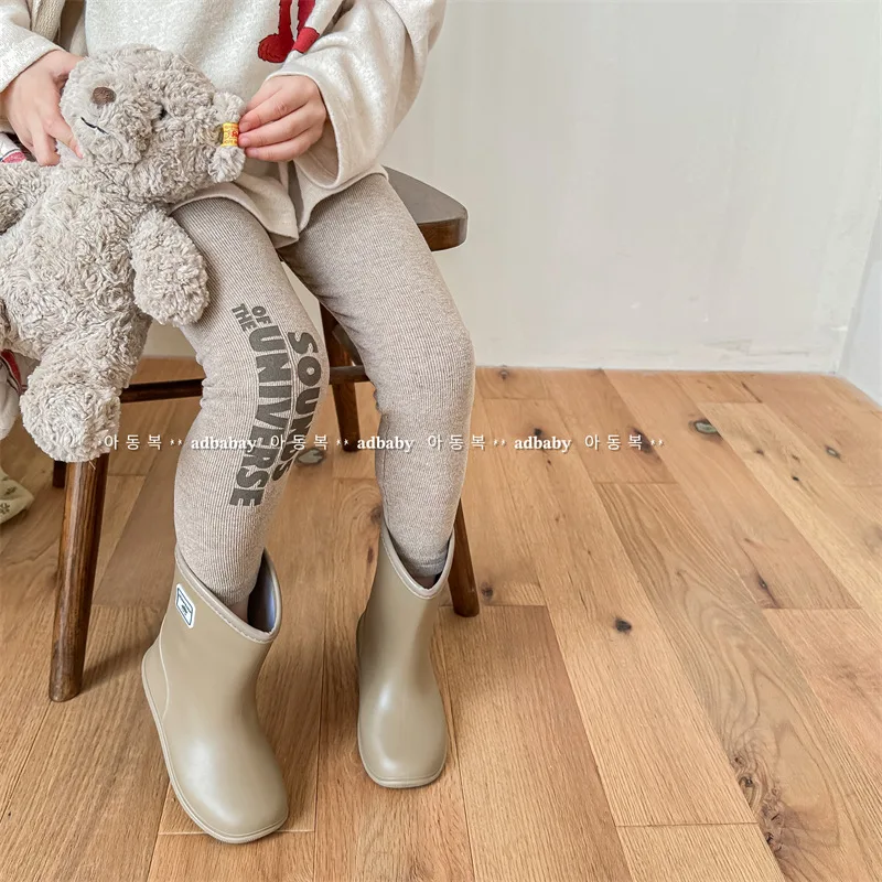 

2023 Autumn New Children Leggings Infant Toddler Cotton Bottoming Pants Baby Girls Letter Print Casual Trousers Kids Clothes