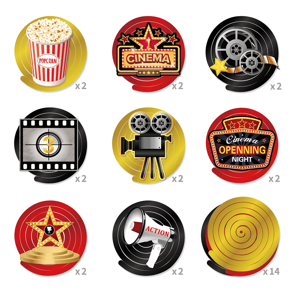 30 шт. кинотеатр Голливуд кино Расслабление время вечевечерние НКА ПВХ DIY фоны