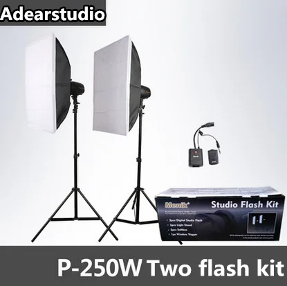 Menik фото студия светильник Набор 250W Studio Flash Strobe s (2) 190CM стенды Trigger NO00DC