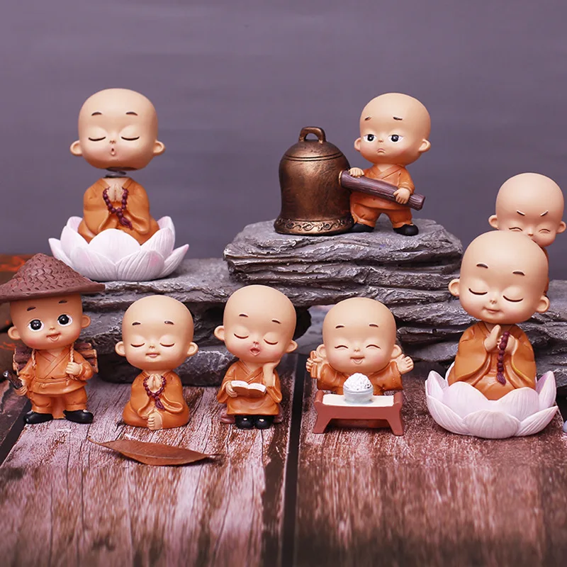

Home Decor Small Monk Figurines Mini Religion Resin Kawaii Desk Miniatures Bonsai Decoration Children's Birthday Gifts