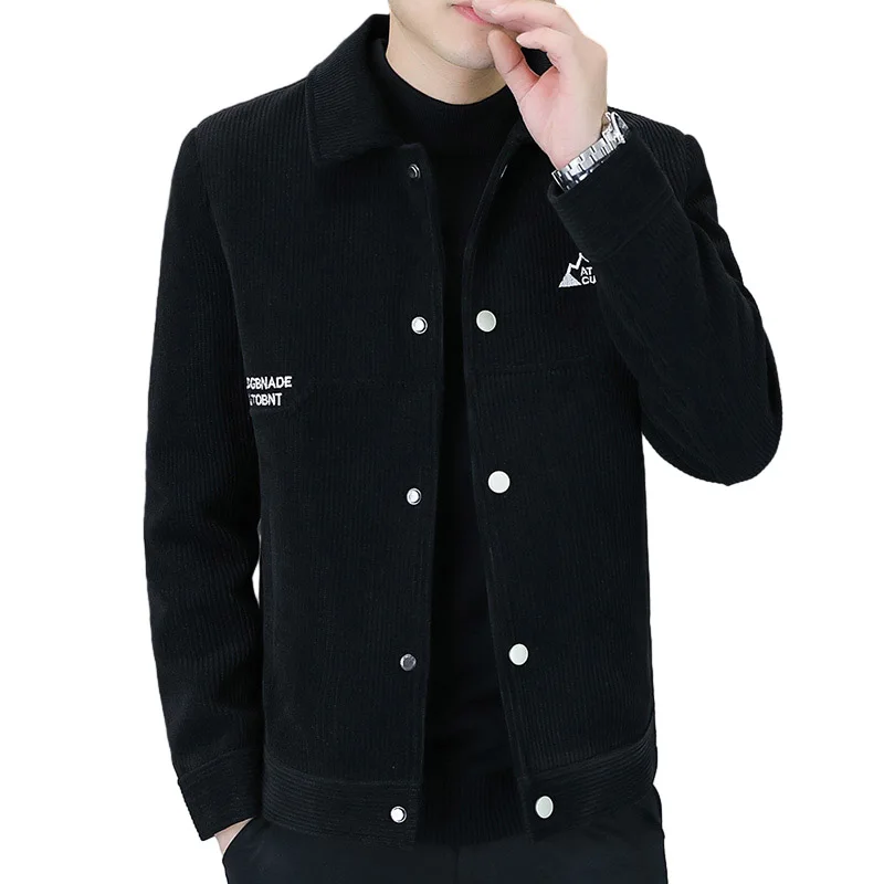 Зимняя новая модная мужская флисовая куртка с отложным воротником толстые