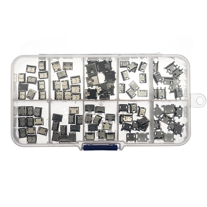 

10 style 100pcs Micro USB female box MINI usb Android mobile phone charging accessories Connector Socket Jack MP3/4/5 DIY Lenovo