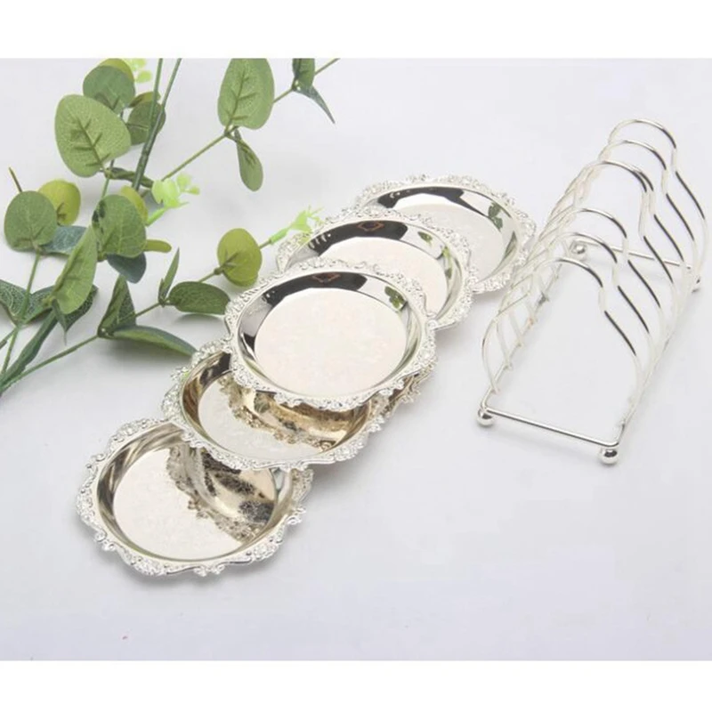 

Набор металлических подставок из 7 предметов, Формы для кексов, маленькие блюдца, кухонные принадлежности, мягкие Декоративные Формы для ке...