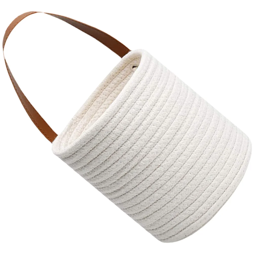 

Hanging Sundries Storage Basket Handle Cotton Rope Storage Basket