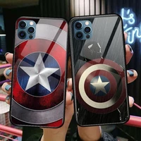 marvel captain america glass case for iphone 13 12 11 pro max 12pro xs max xr x 7 8 plus se 2020 mini case tempered back cover