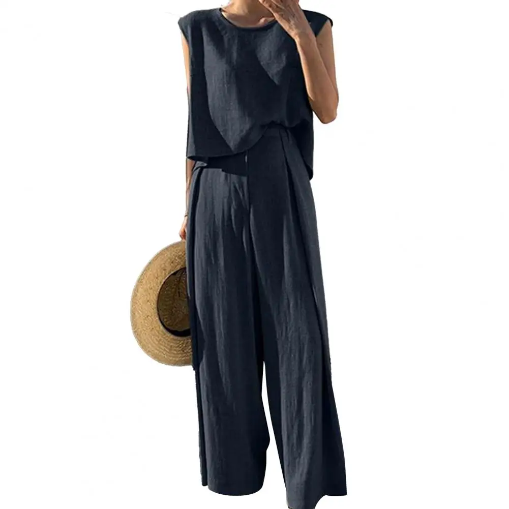 

2 Pcs/Set Pant Sets Women Tops Pants Set Solid Color Full Length Pants Pullover Blouse Trousers Suit Female Matching Sets 2022