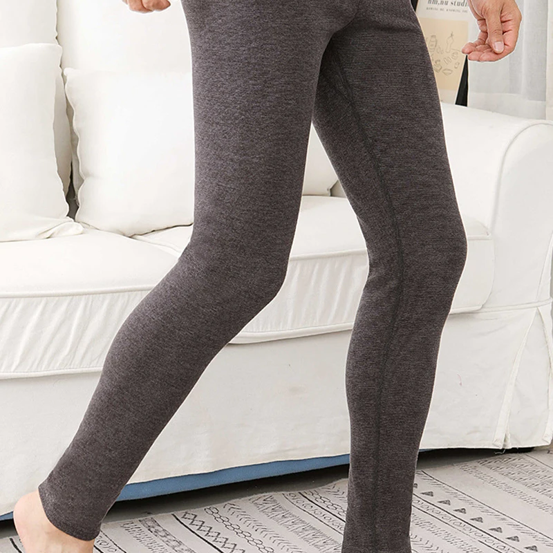 Autumn Thermal Underwear Men Long Johns Winter Warm Thicken Elastic Thermo Underwear Leggings Mens High Waist Thermal Bottoms