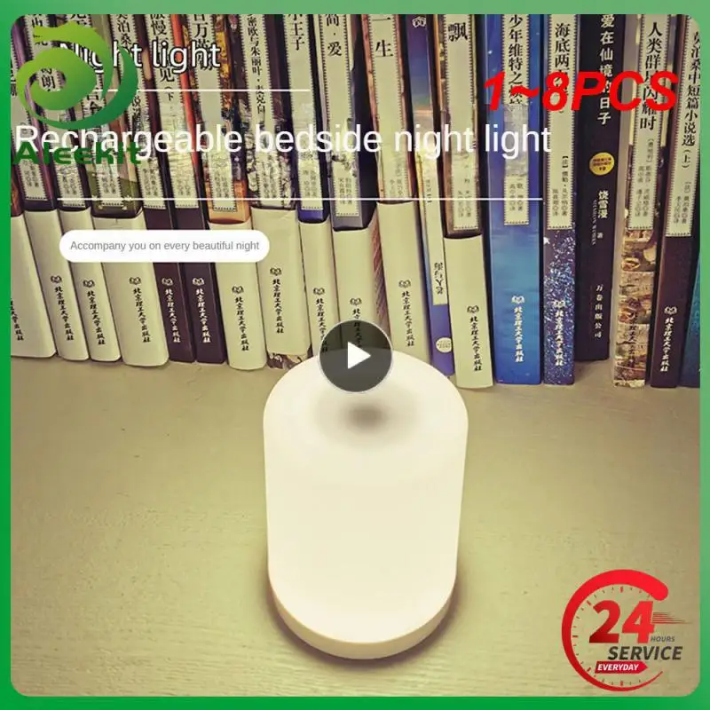 

1~8PCS Dimmable LED Touch Control Night Light USB Rechargeable Bedside Table Lamp for Home Living Room Bedroom Supplies