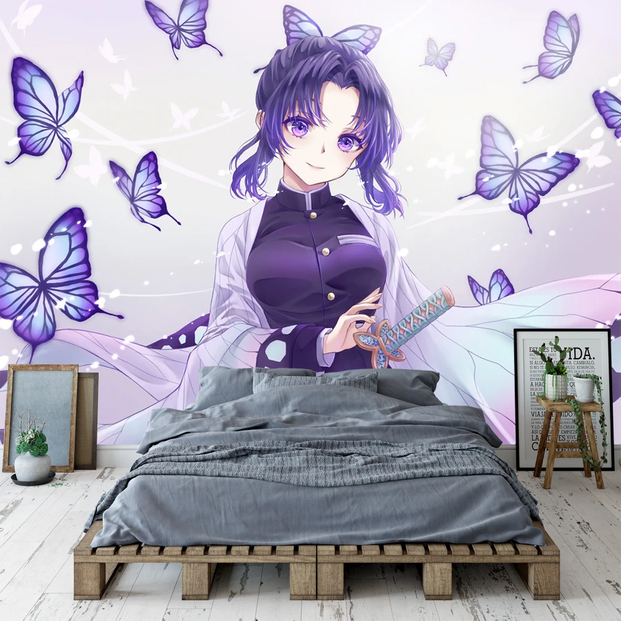 

Kamado Nezuko Wallpaper Custom 3D Wallpaper Demon Slayer Kochou Shinobu Wall Murals Bedroom Living room Cosplay Studio Wall art