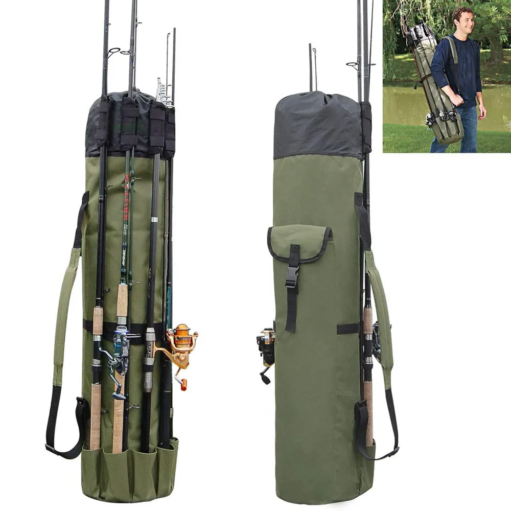 Outdoor Portable Fishing Rod tackle Strap Storage Backpack Travel Sports Fish Shoulder Bag Multiple Pockets Waterproof Toolkit