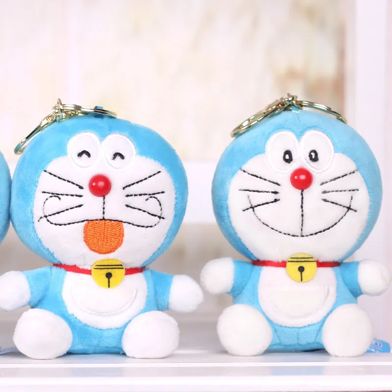 

10cm Kawaii 4 Facial Expressions Doraemon Cartoon Plush Toys Fashion Anime Key Chain Stuffed Doll Couple Pendant Gifts for Kids