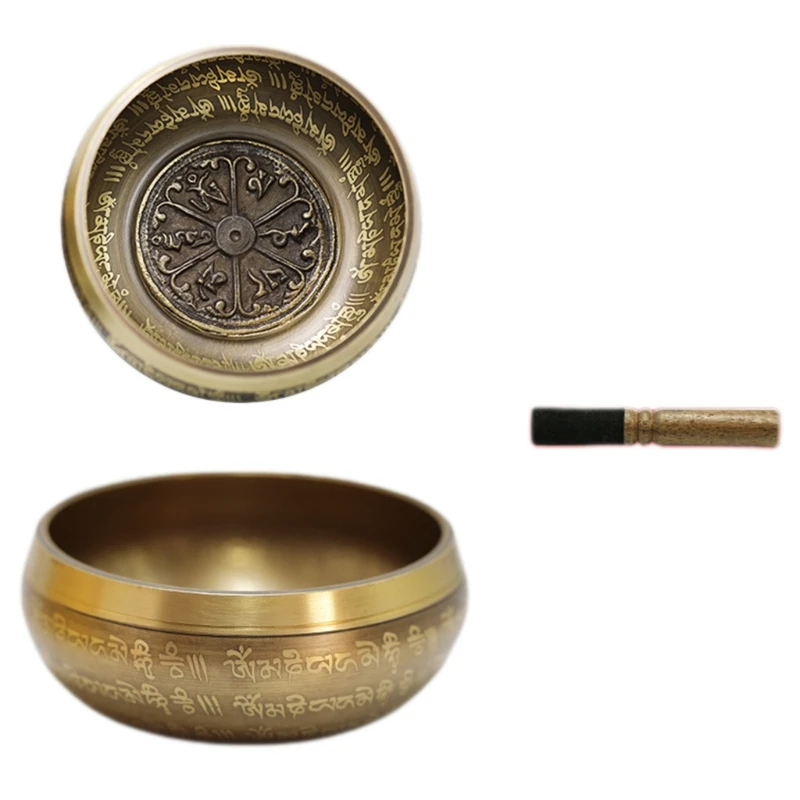 

Tibetan Buddhism Sing Bowl Yoga Meditation Chanting Handmade Copper Healing Sound Home Decor Gift
